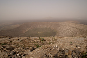 Durch Saharastaub getrübte Luft - Caldera Blanca - Parque natural de los volcanes - Lanzarote, 20. März 2011